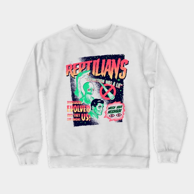 Reptilians V2 Crewneck Sweatshirt by DiegoPedauye